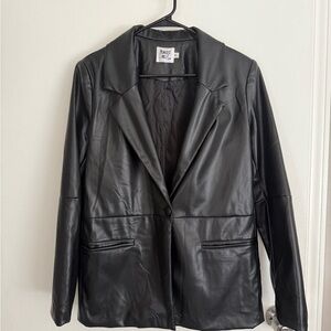 Princess Polly Black Faux Leather Blazer
